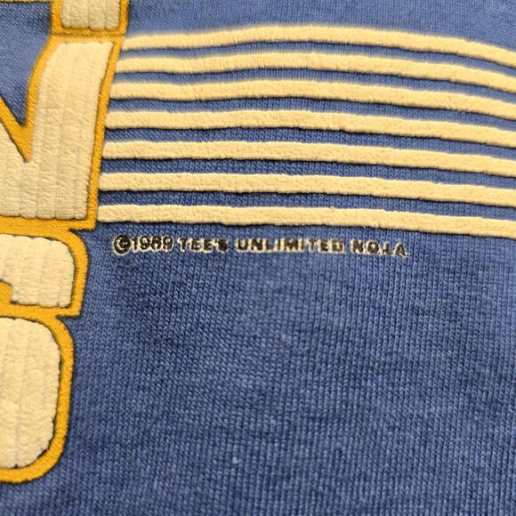 Vintage New Orleans Shirt Mens Large Blue Graphic Jazz Club Bourbon Street 80s - Picture 6 of 10